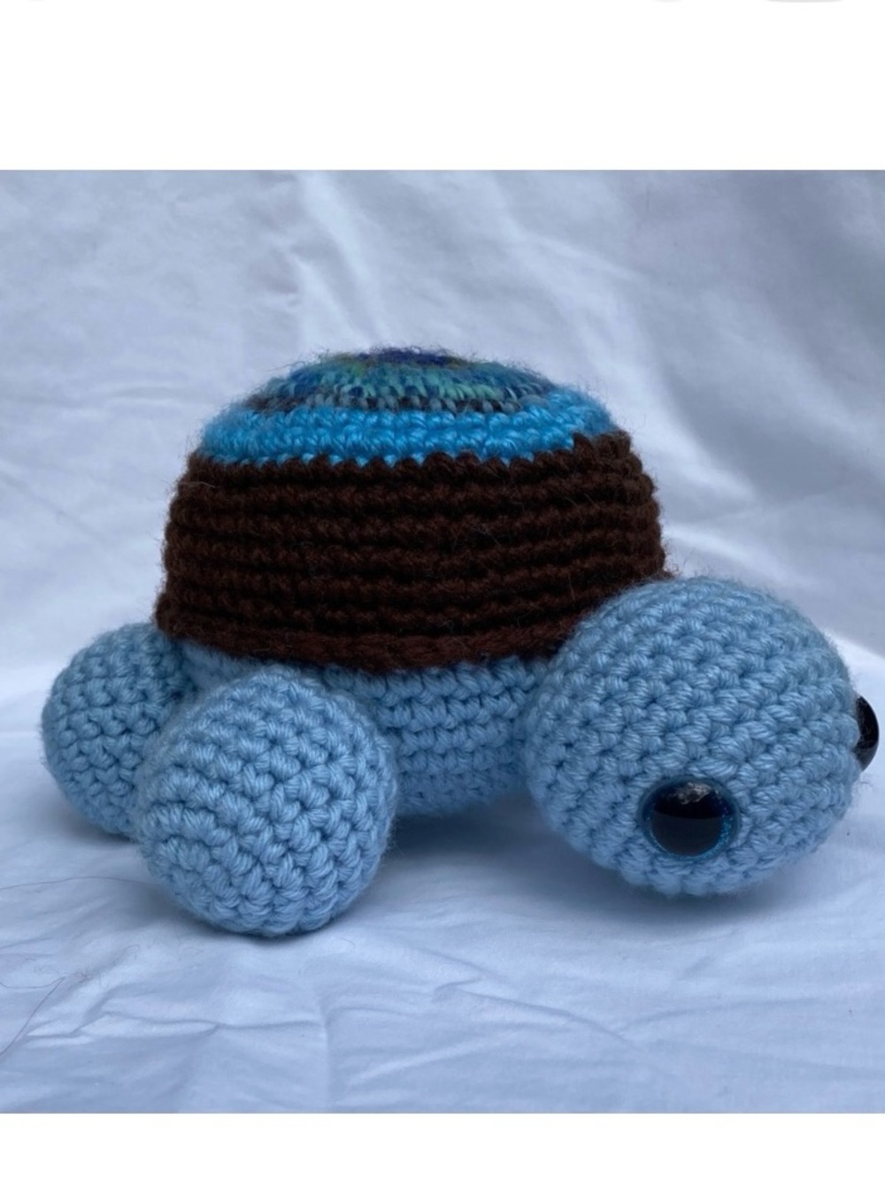 Handmade Crocheted Blue Turtle